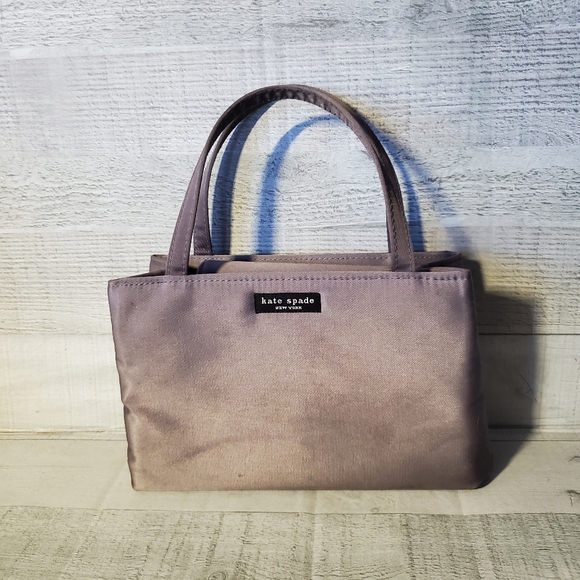 Kate Spade Vintage Sam Mini Box Tote Gray Nylon Evening Bag - Picture 1 of 10